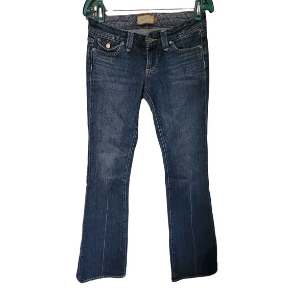 PAIGE  "Pico" Low Rise Boot Flare Stretch Denim Blue Jeans Women 26 - Picture 3 of 4
